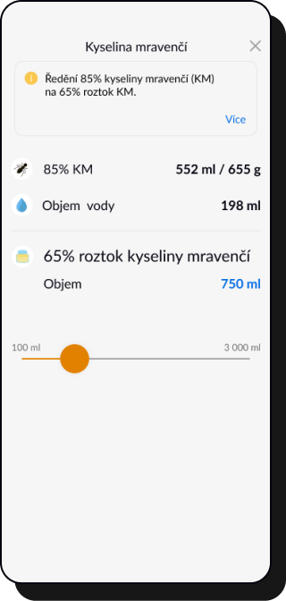 Výpočet množství kyseliny mravenčí